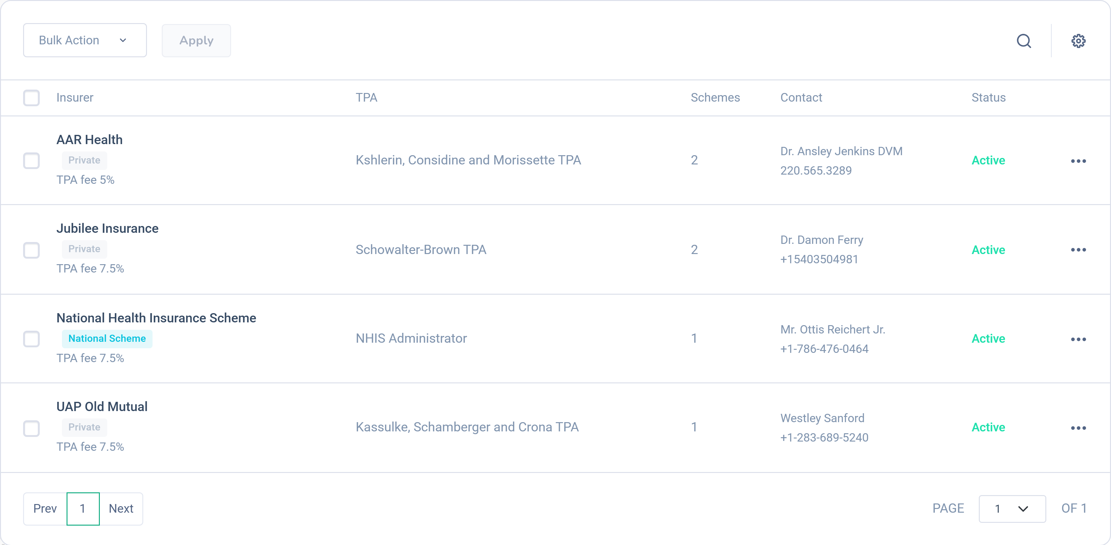 Dashlead active patient insurance policies with member numbers and validity